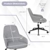 Linen Accent Adjustable Rolling Swivel Home Office Chair with Armrest - Gray