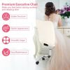 Armless Faux Fur Leisure Office Chair with Adjustable Swivel - White