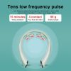 MEEEGOU Electric Neck Massager with Heat, TENS Massager for Pain Relief, 6 Modes 15 Levels Deep Tissue Massage, Portable and Soothing - Light green