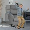 Electric Power Fabric Padded Lift Massage Chair Recliner Sofa - Gray