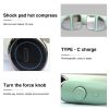 MEEEGOU Electric Neck Massager with Heat, TENS Massager for Pain Relief, 6 Modes 15 Levels Deep Tissue Massage, Portable and Soothing - Light green