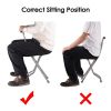 Walking Cane with Seat Aluminum Alloy Portable LED Floding Chair for Seniors Adult Height Adjustable Heavy Stick Stool for Elderly Gift - LA01