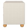 Modern Upholstered Storage Nightstand with 2 Drawers,Natural Wood Knobs - Beige