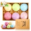 6Pcs Essential Oil Scented Bubble Bath Salts Bombs Birthday Gifts for Women Kids - Random color