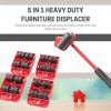 Furniture Displacer 5 in 1 Heavy Duty Mobile Object Moving Tool for Heavy Objects Furniture Lifting and Moving Tool Furniture Slides Kit - red