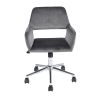 Velvet Adjustable Swivel Office Chair, GREY - Grey