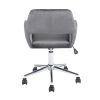 Velvet Adjustable Swivel Office Chair, GREY - Grey