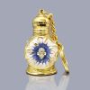 3ML Golden Vintage Essential Oil Bottle Keychain Blue Petals Dispenser Bottle Glass Empty Perfume Bottle Refillable Container - Default