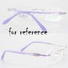 1 Pair Women Rhinestone Replacement Temples Eyewear Legs for Rimless Glasses, Purple - Default