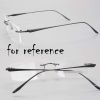 1 Pair Black Replacement Temples Legs Men Metal Temple Arms for Rimless Glasses - Default