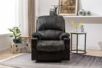 Power Lift Recliner Chair with Heated and Vibration Massage with USB Port, 2 Cup Holders - gray