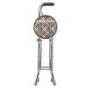 Walking Cane with Seat Aluminum Alloy Portable LED Floding Chair for Seniors Adult Height Adjustable Heavy Stick Stool for Elderly Gift - LA01