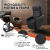 Electric Power Lift Recliner Chair for Elderly, Lift Chairs Recliners, Extended Footrest, Side Pocket for Home Living Room, Black (PU) - Black