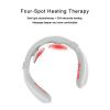 MEEEGOU Electric Neck Massager with Heat, TENS Massager for Pain Relief, 6 Modes 15 Levels Deep Tissue Massage, Portable and Soothing - White