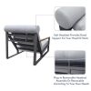 Modern Aluminum Lounge Chairs Sets,Outdoor Furniture Reclining with Ottoman,Cushions and Side Table - Grey