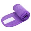 Women Headband Adjustable Wide Hairband Yoga Spa Bath Shower Makeup Wash Face Cosmetic Headband For Ladies Make Up Accessories - Purple