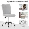 Armless Faux Fur Leisure Office Chair with Adjustable Swivel - Gray