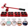 Furniture Displacer 5 in 1 Heavy Duty Mobile Object Moving Tool for Heavy Objects Furniture Lifting and Moving Tool Furniture Slides Kit - red