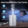MOOKA Cool Mist Humidifier, 2-in-1 Top Fill Humidifier for Bedroom Large Room Baby Home - White